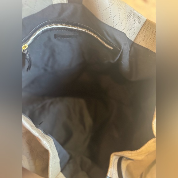 Kempton & Co Oversized Diamond Perforated Leather Tote in Storm Grey - Picture 10 of 15